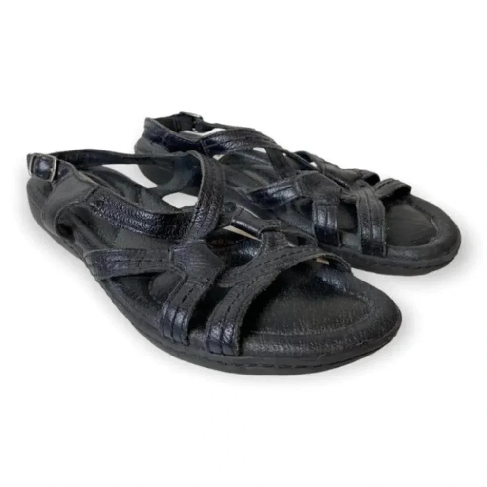 Arnold Churgin Black Strapped Sandals 6.5